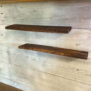 Set Of 2 Rustic Floating Shelves